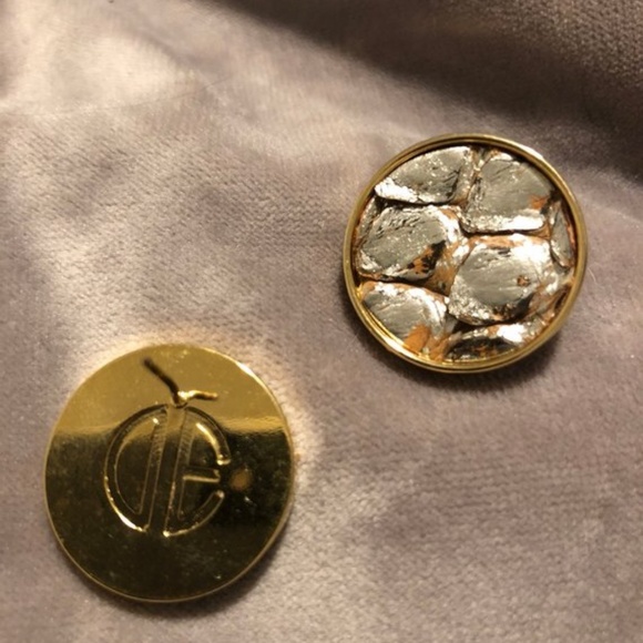 Dara Ettinger Python Round Earrings 14kt Gold - Picture 2 of 3